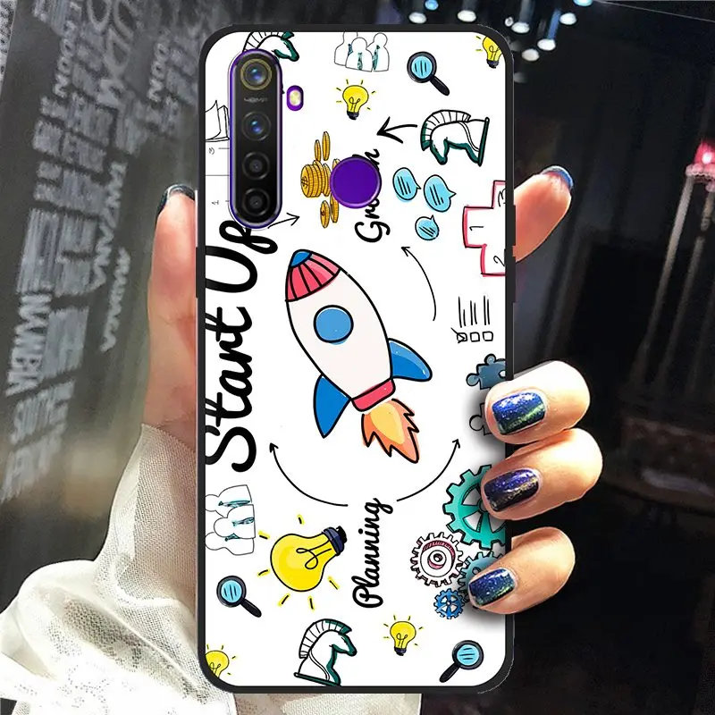 Anti-knock Back Phone Cover For OPPO Realme5 Pro Colorful Painted TPU Fashionable Design back Silicone | Мобильные телефоны и