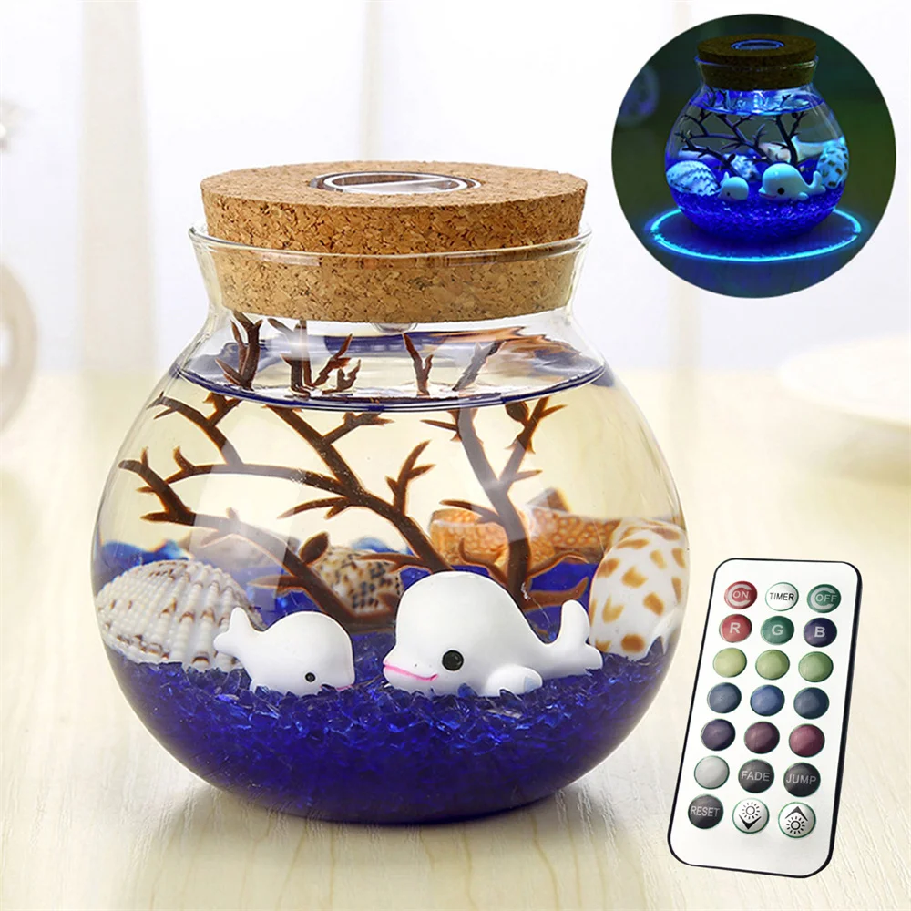 Novelty RGB LED Night Lamp Romantic Sea Fish Stone Ocean Bottle Night Lights For Children Baby Christmas Gift Bedroom Decoration 
Novelty RGB LED Night Lamp Romantic Sea Fish Stone Ocean Bottle Night Lights For Children Baby Christmas Gift Bedroom Decoration