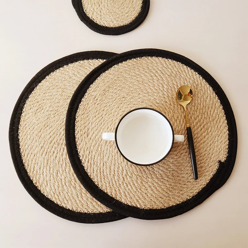 Linen table decoration accessories placemat coaster set dinning table mat Grass Double Block Placemats Round Double Sided
Linen table decoration accessories placemat coaster set dinning table mat Grass Double Block Placemats Round Double Sided