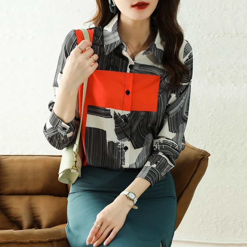Vintage Womens Blouse Long Sleeve Chiffon Shirt Art Printed Shirt Women Loose Woman Clothes Camisas Mujer
Vintage Womens Blouse Long Sleeve Chiffon Shirt Art Printed Shirt Women Loose Woman Clothes Camisas Mujer