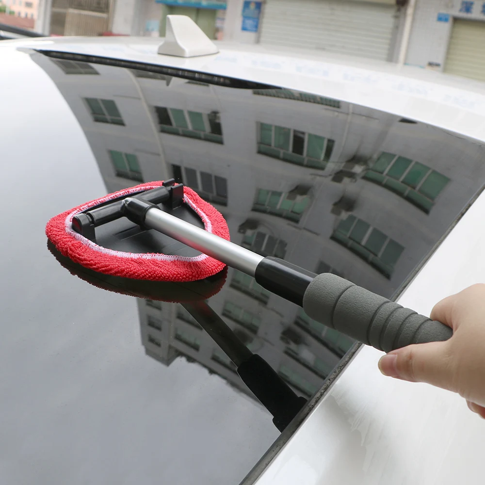 

LEEPEE Microfiber Car Windshield Cleaning Brush Telescopic Car Window Glass Cleaner Window Scraping Mist Eliminator
