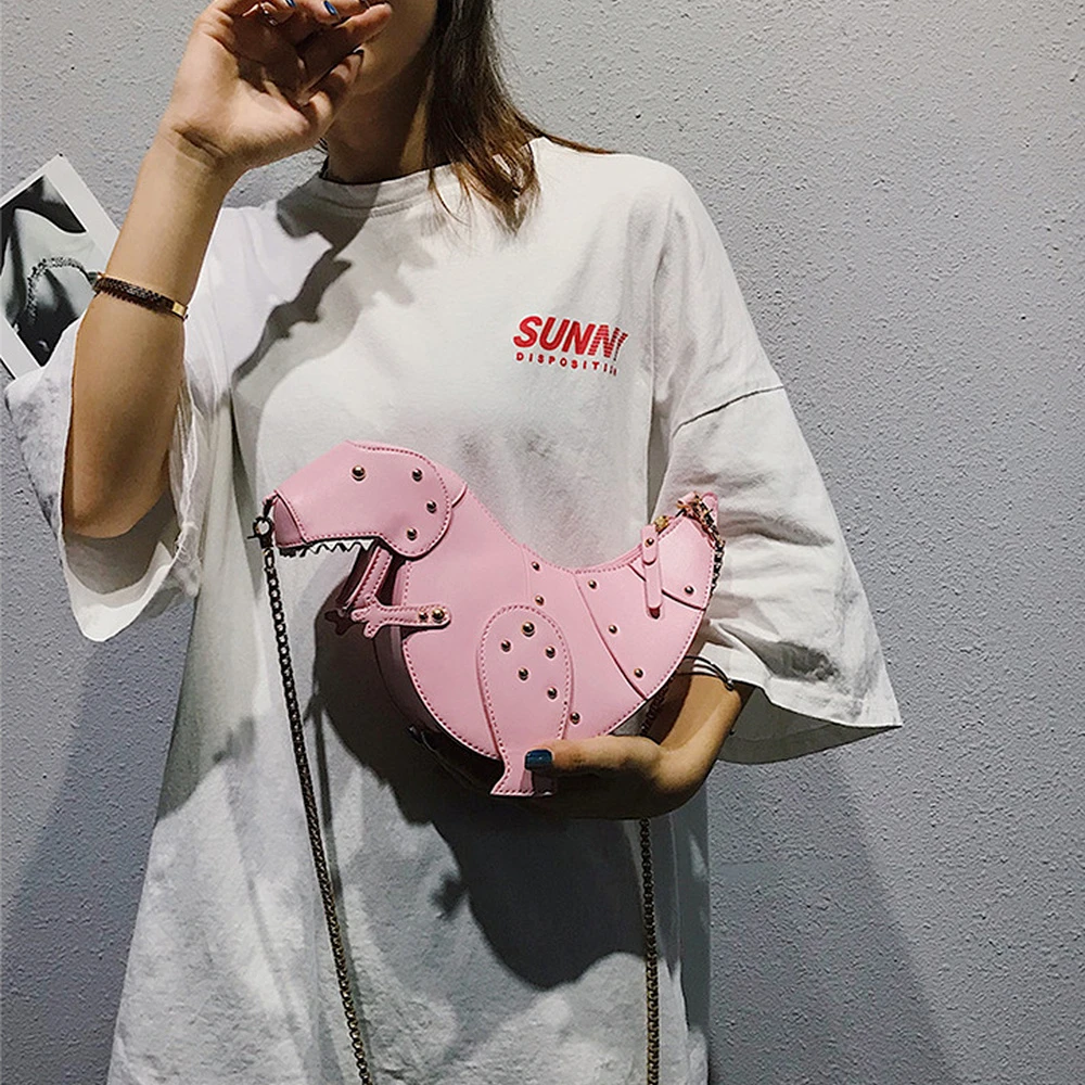 Dinosaur Design Rivets Women's Purses and Handbags Pu Leather Shoulder Chain Bag Designer Small Crossbody Bag Female Clutch Bag 
Dinosaur Design Rivets Women's Purses and Handbags Pu Leather Shoulder Chain Bag Designer Small Crossbody Bag Female Clutch Bag