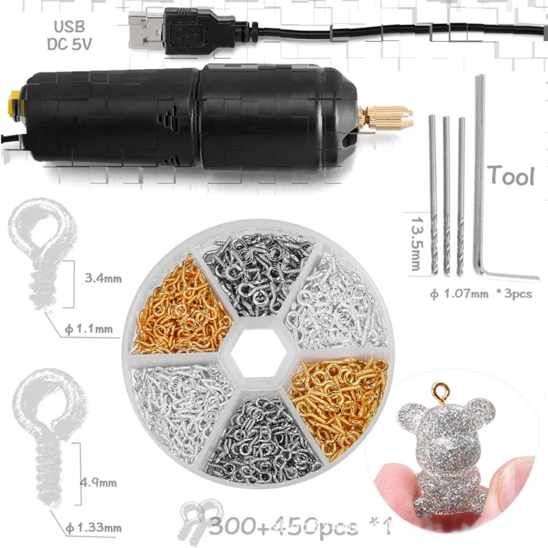Durable Electric Resin Hand Drill Kit Electrical Set for Cordless Rotary Tool DIY Keychain Jewelry Pendants Necklace
Durable Electric Resin Hand Drill Kit Electrical Set for Cordless Rotary Tool DIY Keychain Jewelry Pendants Necklace