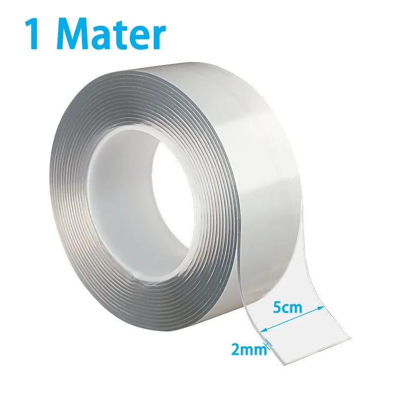 1pc 1M 5cm Width Nano Tape Double Sided Tape Reusable Waterproof Adhesive Tape For Tiles Marble Metal Glass
1pc 1M 5cm Width Nano Tape Double Sided Tape Reusable Waterproof Adhesive Tape For Tiles Marble Metal Glass