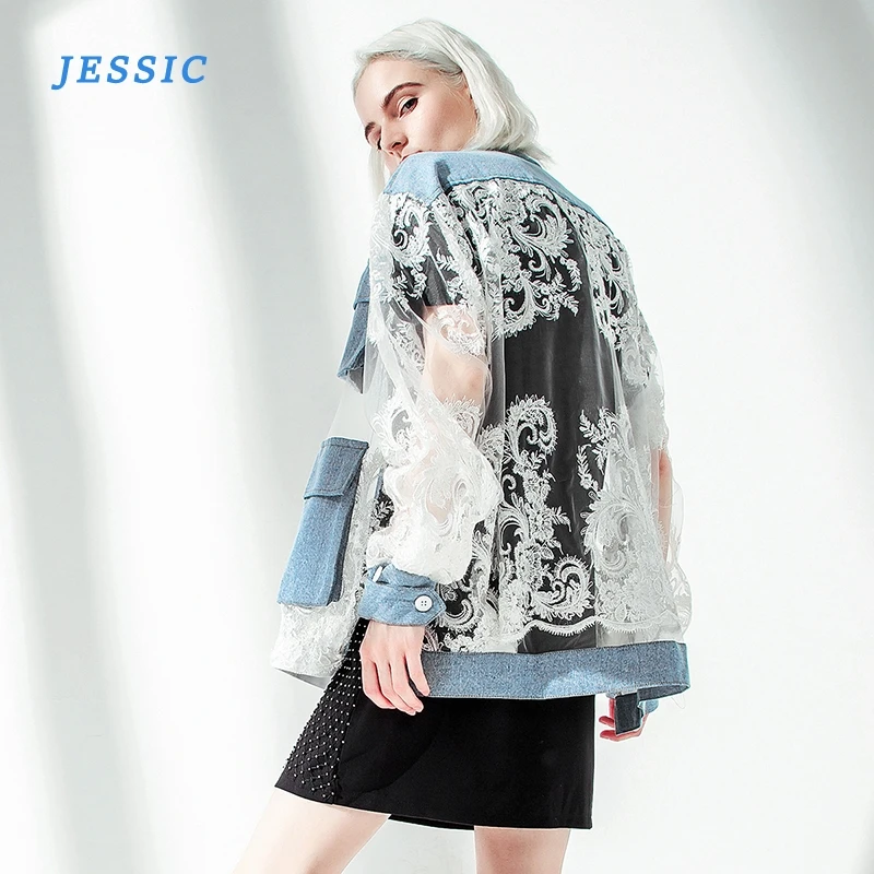 JESSIC 2020 новая перспективная пикантная кружевная джинсовая свободная версия