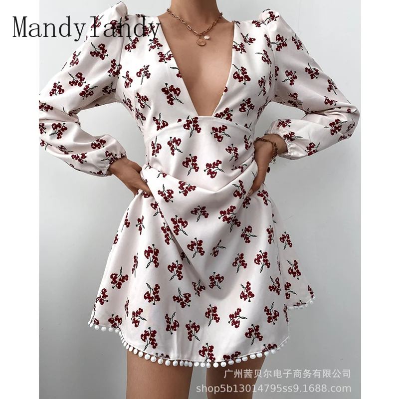 Mandylandy Women's Elegant Floral Print Party Evening Dress Lady Sexy Autumn Fashion Puff Sleeve V Neck High Waist Corset Dress
Mandylandy Women's Elegant Floral Print Party Evening Dress Lady Sexy Autumn Fashion Puff Sleeve V Neck High Waist Corset Dress