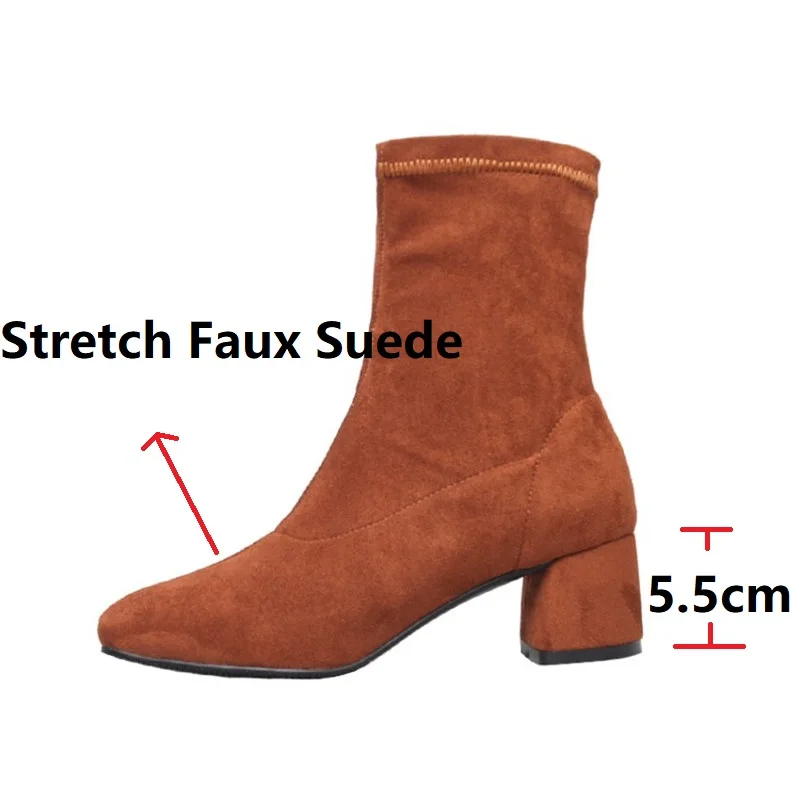 Ochanmeb Elegant Slip-on Elastic Stretch Boots for Women Autumn Fall Winter Black Gray Brown Slim Woman Short Booties Size 32 33
Ochanmeb Elegant Slip-on Elastic Stretch Boots for Women Autumn Fall Winter Black Gray Brown Slim Woman Short Booties Size 32 33