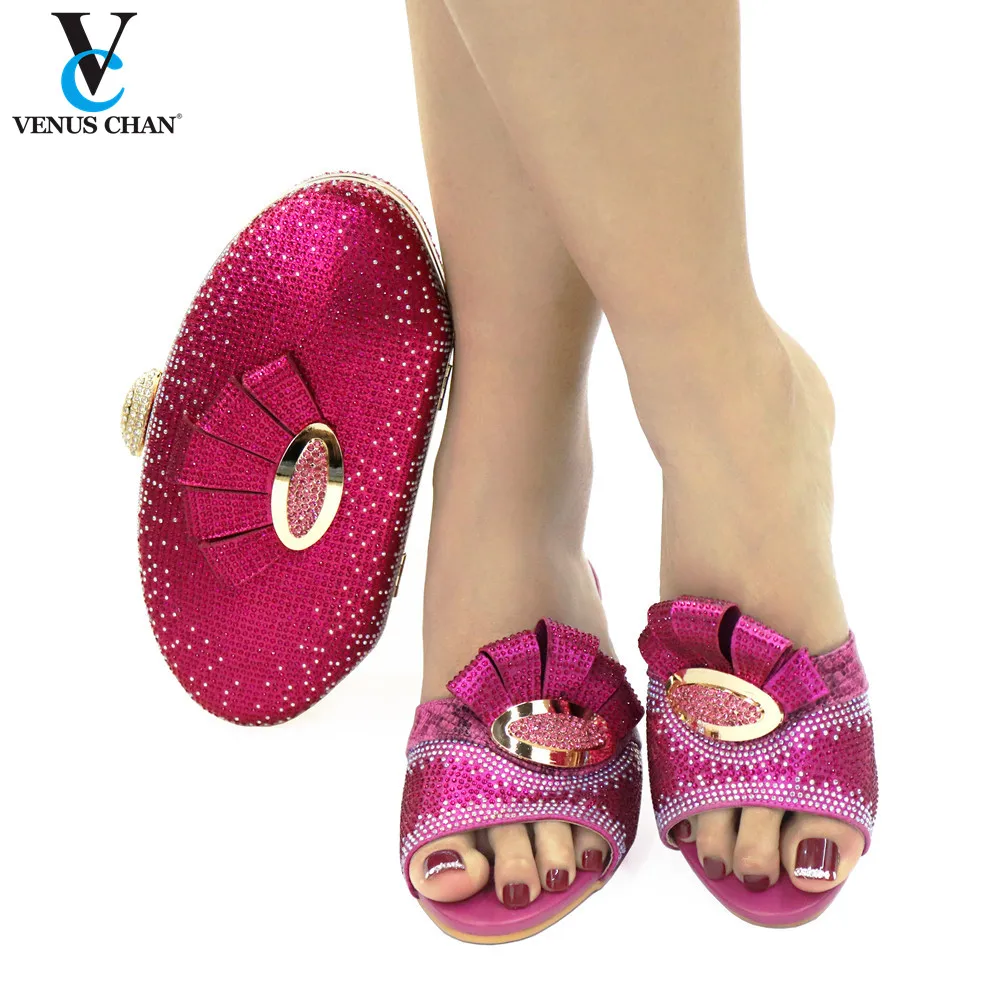 Design Fashion Slipper Crystal Nigerian New Style Roes Color Women Shoes and Bag Set
Design Fashion Slipper Crystal Nigerian New Style Roes Color Women Shoes and Bag Set