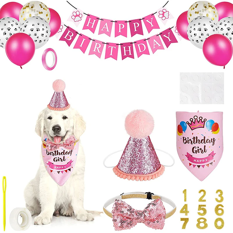 18 Pieces Dog Birthday Party Supplies Pet Birthday Bandana Boy Dog Bandana Balloon Banner Pet Birthday Hat with 0-8 Dog Birthda
18 Pieces Dog Birthday Party Supplies Pet Birthday Bandana Boy Dog Bandana Balloon Banner Pet Birthday Hat with 0-8 Dog Birthda