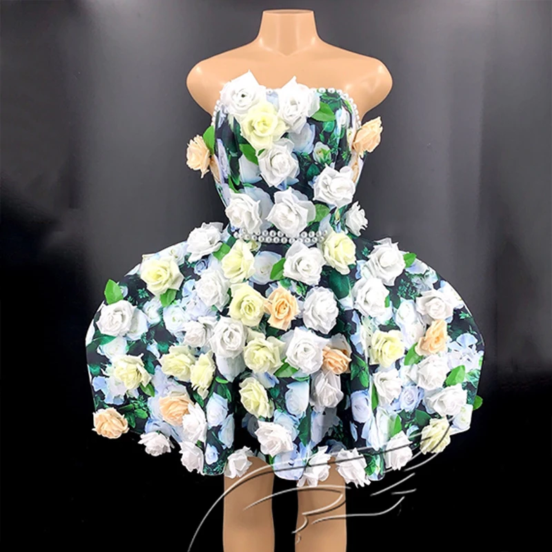 Nightclub Female Singer Flower Dress Strepless Birthday Party Outifts For Women Rose Bubble Dress Gogo Dancer Stage Wear VDB3342
Nightclub Female Singer Flower Dress Strepless Birthday Party Outifts For Women Rose Bubble Dress Gogo Dancer Stage Wear VDB3342