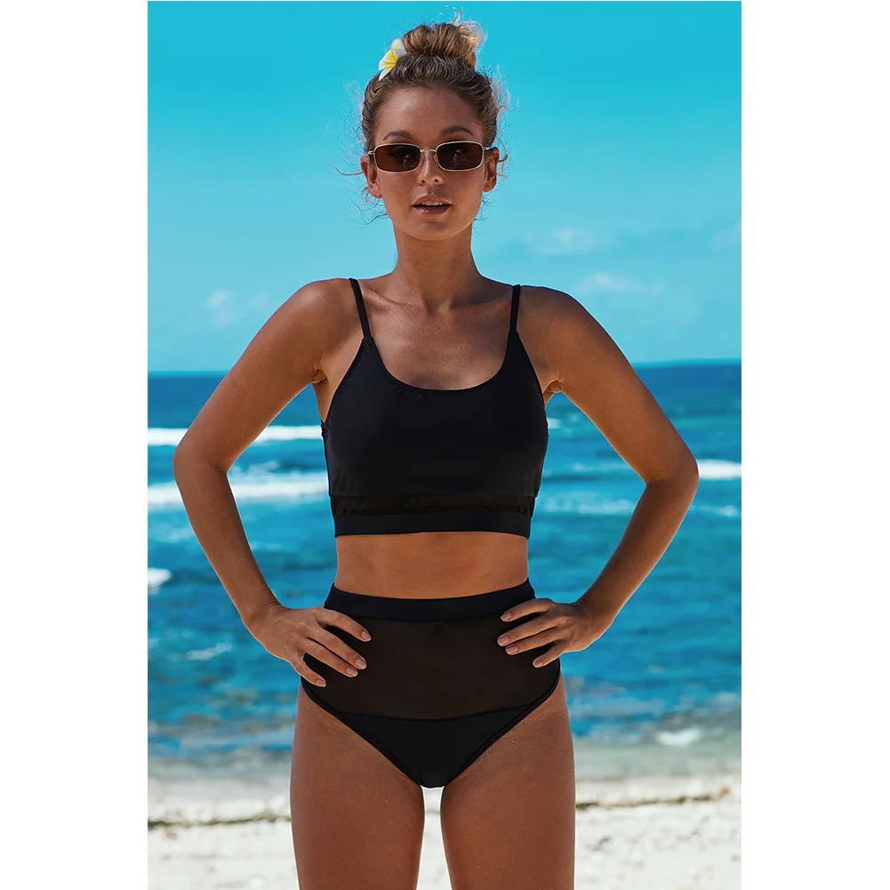 European and American new hot spring sexy perspective mesh splicing high waist women's bikini large size split swimsuit
European and American new hot spring sexy perspective mesh splicing high waist women's bikini large size split swimsuit