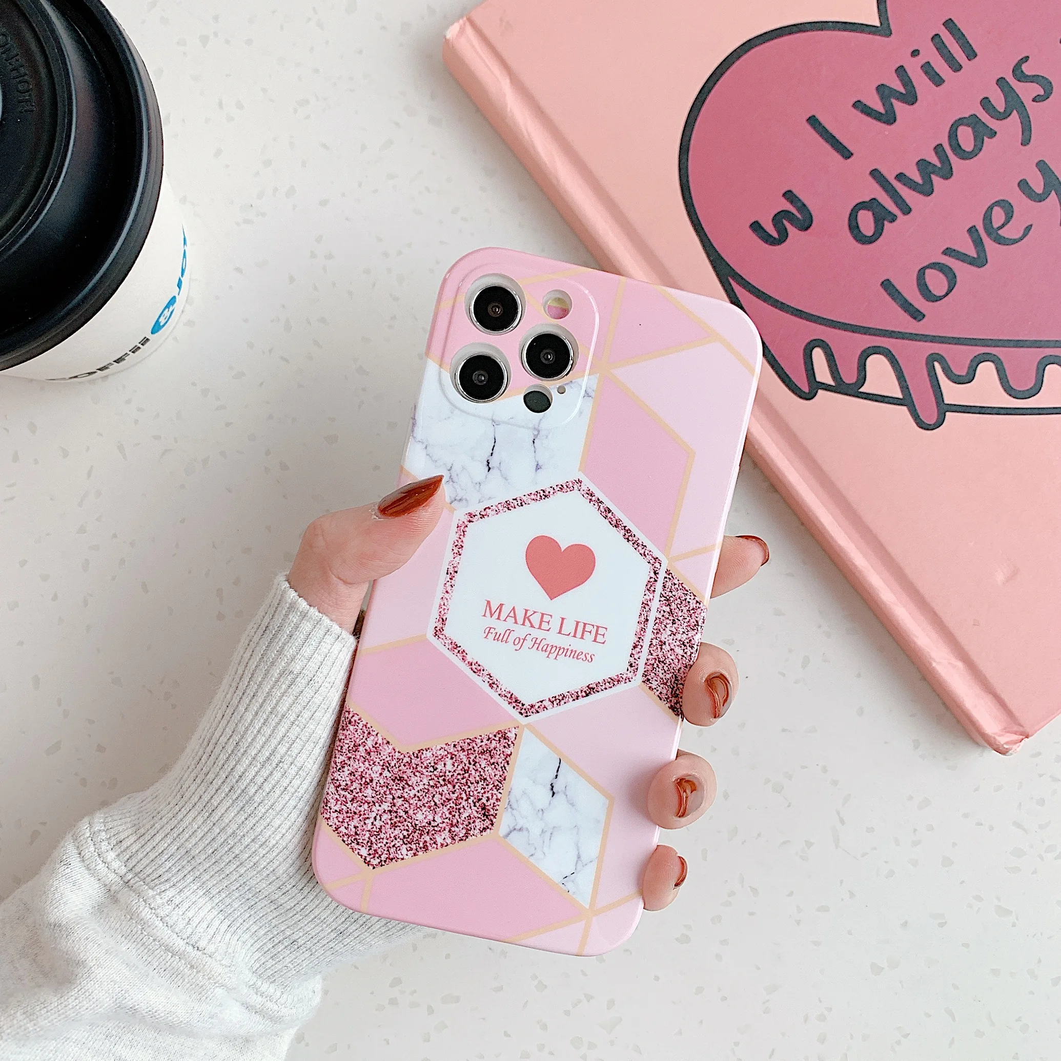 For IPhone 11 12 Pro Max Geometric Rhombus Love Marble Series Anti-Fall Protection Mobile Phone Shell IPhone 12 Pro Phone Case
For IPhone 11 12 Pro Max Geometric Rhombus Love Marble Series Anti-Fall Protection Mobile Phone Shell IPhone 12 Pro Phone Case