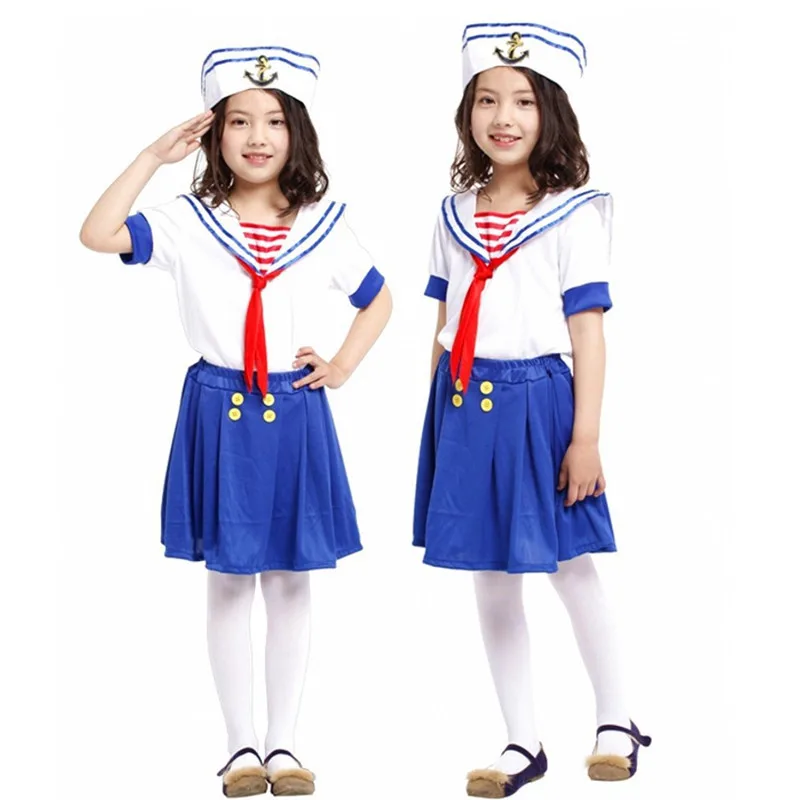 M-XL White and Blue Kids Girls Halloween Sailor Costumes Children Navy Cosplay Carnival Purim Stage play Masquerade Party dress
M-XL White and Blue Kids Girls Halloween Sailor Costumes Children Navy Cosplay Carnival Purim Stage play Masquerade Party dress