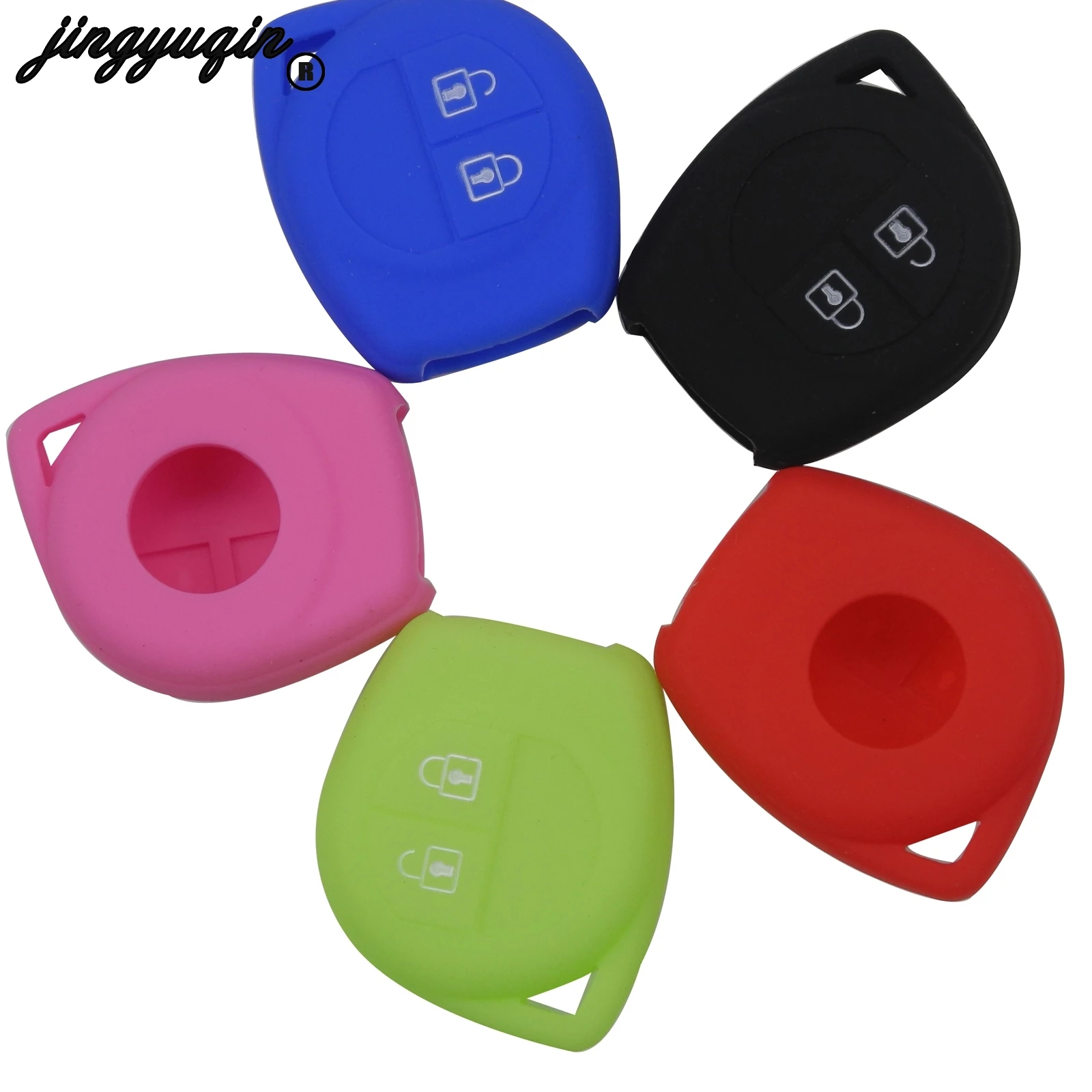 

jingyuqin Silicone 2 Buttons Remote Car Key Case Fob Protect Cover For Suzuki SX4 Swift Vitara Car Styling Holder