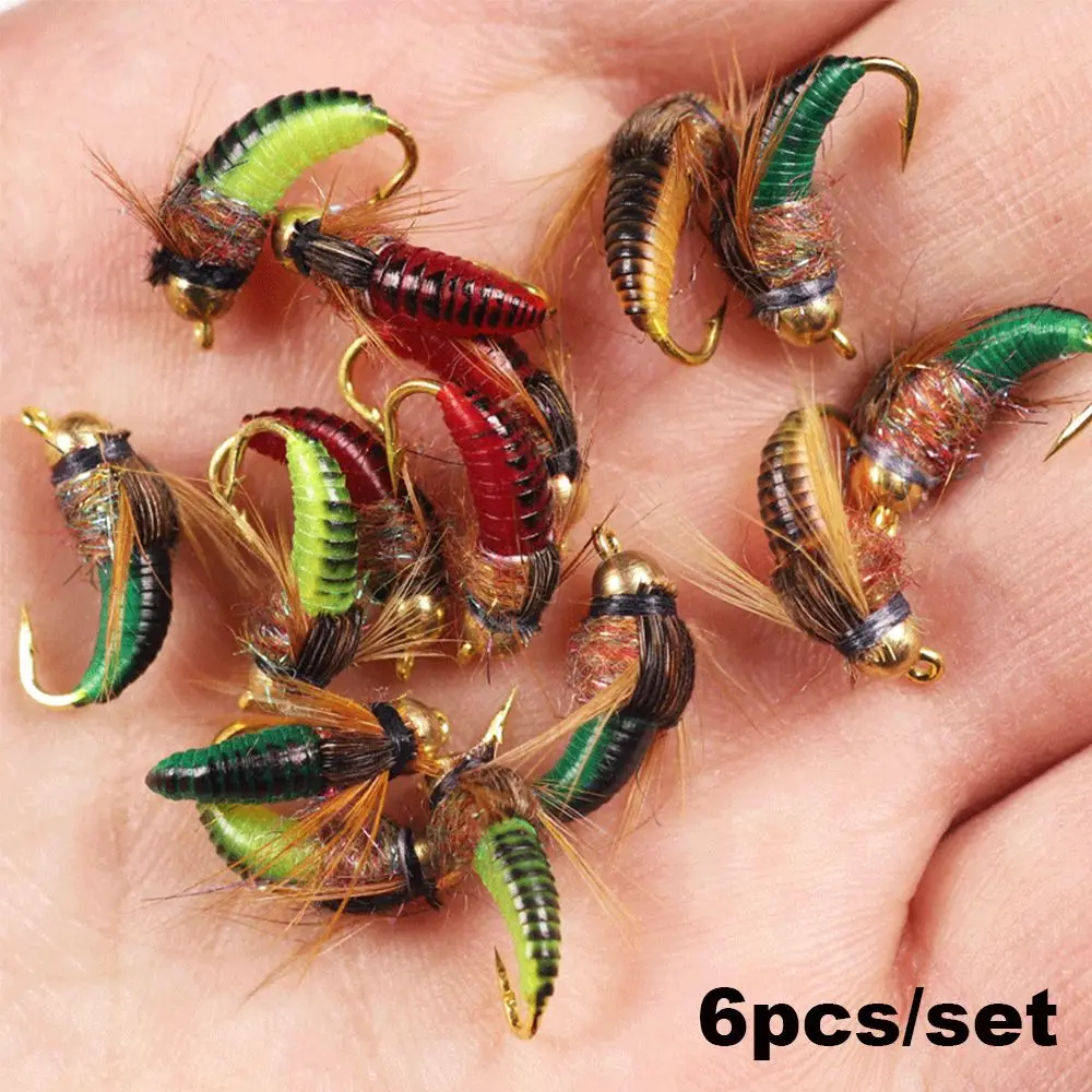 6PCS Hot Artificial Treble Hooks Insect Crank Bionic Bait Fly Trout Fishing Lures Shrimp Flies Lure Tungsten beads Head
6PCS Hot Artificial Treble Hooks Insect Crank Bionic Bait Fly Trout Fishing Lures Shrimp Flies Lure Tungsten beads Head