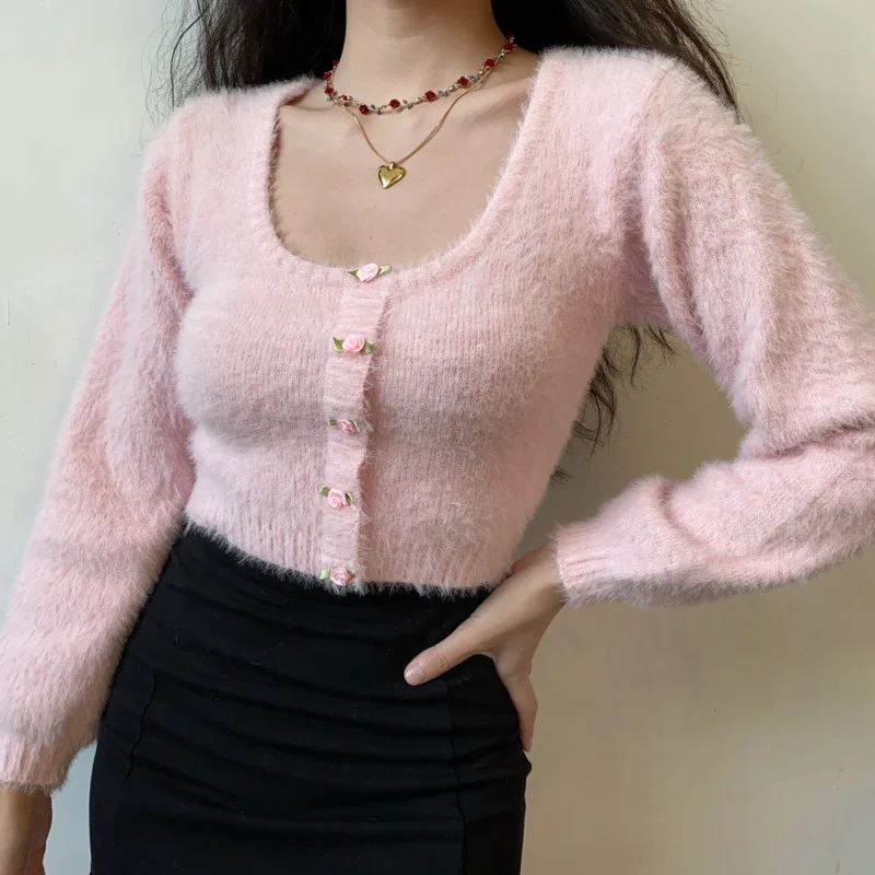 TVVOVVIN модный тренд, милый короткий вязаный свитер с квадратным вырезом и цветочными пуговицами, приталенный зимний Кардиган Bigh с длинным рук...
TVVOVVIN модный тренд, милый короткий вязаный свитер с квадратным вырезом и цветочными пуговицами, приталенный зимний Кардиган Bigh с длинным рук...