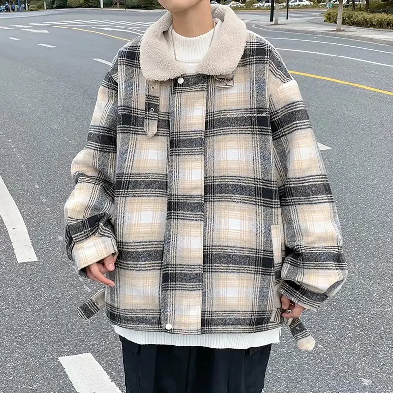 Coat Jacket Winter Lamb Wool Thickening Male Plus Velvet Couple Cotton Loose Oversize Plaid Stand Up Collar Long Sleeve Fashion
Coat Jacket Winter Lamb Wool Thickening Male Plus Velvet Couple Cotton Loose Oversize Plaid Stand Up Collar Long Sleeve Fashion