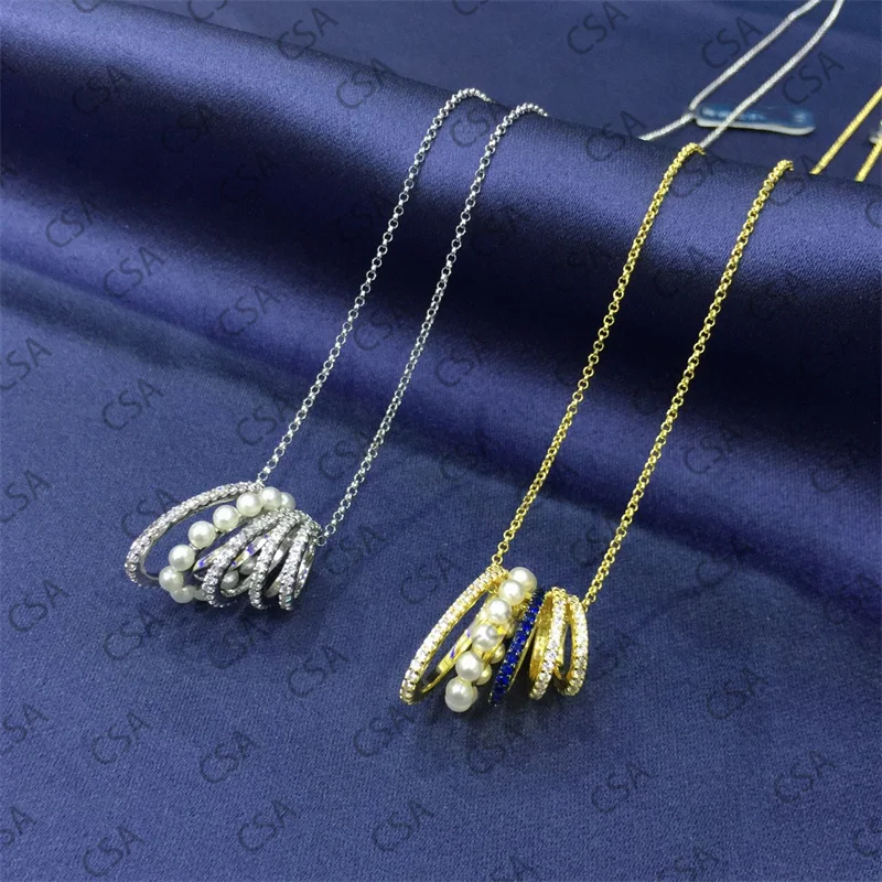 S925 sterling silver March new product multi-circle pearl necklace geometric lock low luxury retro banquet event female 
S925 sterling silver March new product multi-circle pearl necklace geometric lock low luxury retro banquet event female