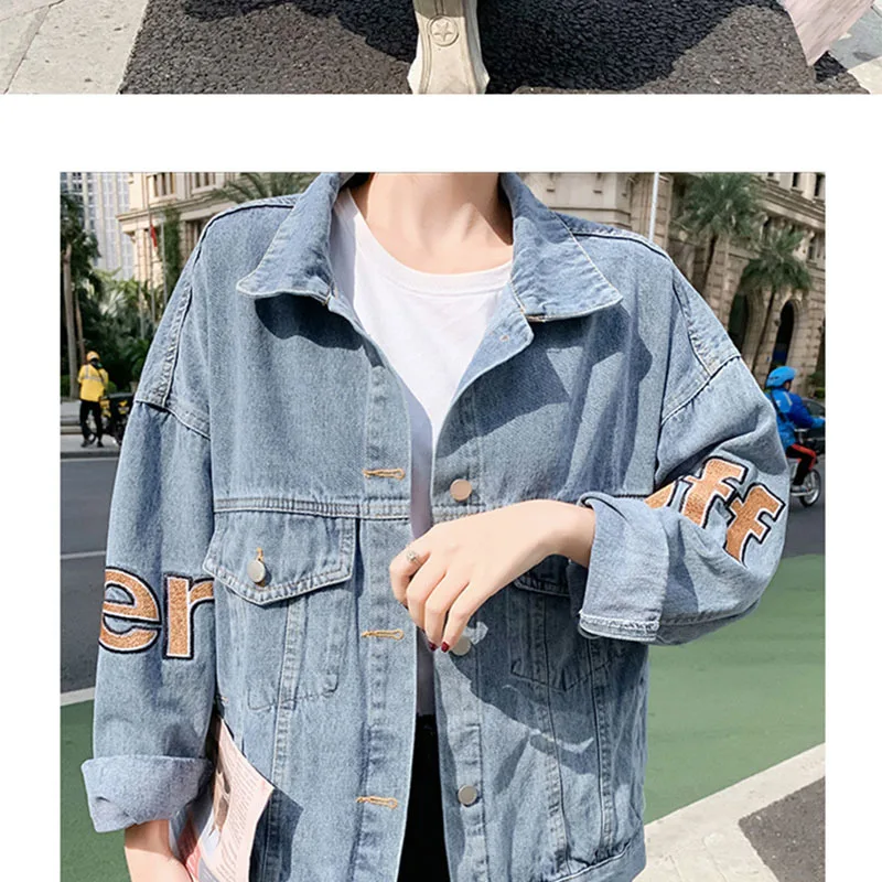 Wenfly Female Embroidered Letter Denim Jacket New Korean Version Of LooseCasual Women Harajuku Streetwear Cape Outerwear
Wenfly Female Embroidered Letter Denim Jacket New Korean Version Of LooseCasual Women Harajuku Streetwear Cape Outerwear
