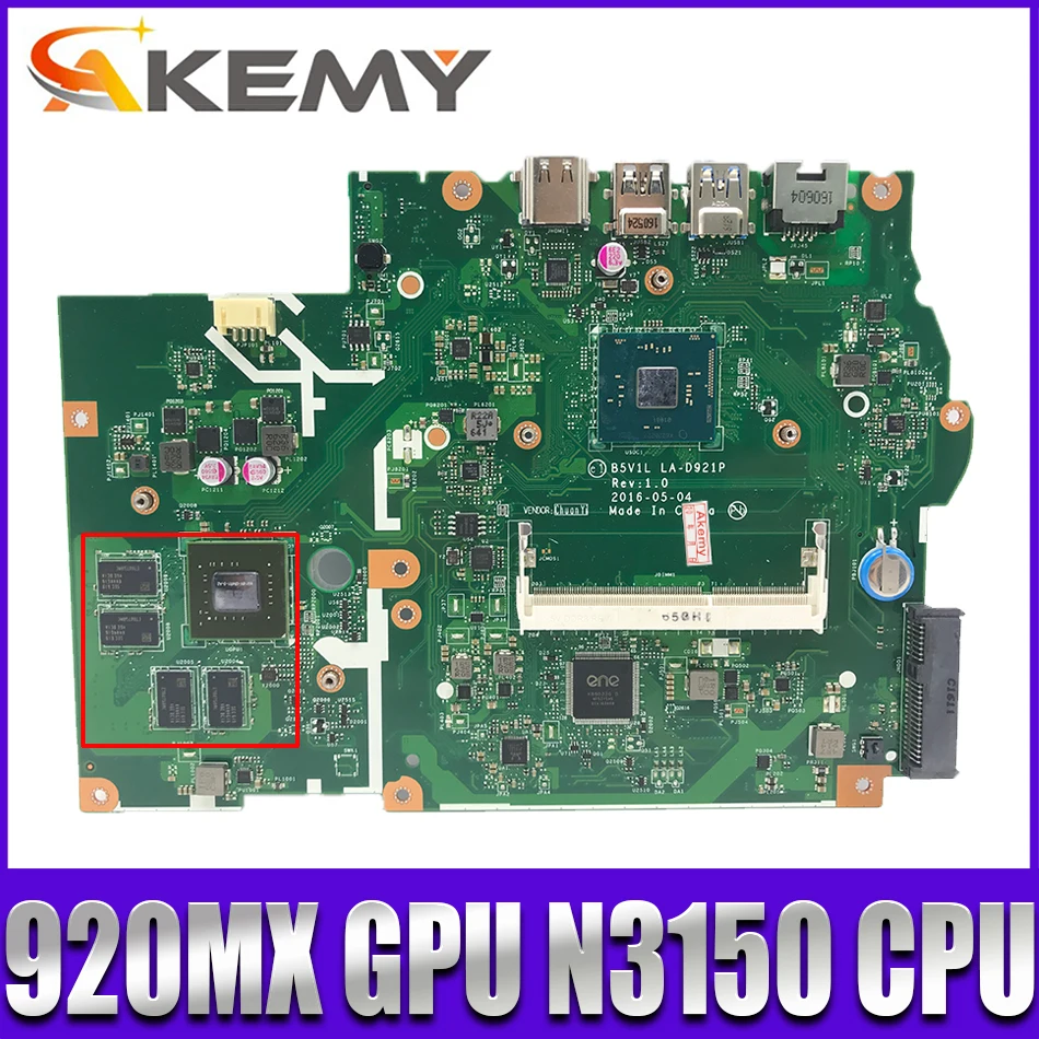 NEW NBGHC11001 NB.GHC11.001 B5V1L LA-D921P For ACER aspire ES1-532 laptop motherboard 920MX GPU N3150 CPU
NEW NBGHC11001 NB.GHC11.001 B5V1L LA-D921P For ACER aspire ES1-532 laptop motherboard 920MX GPU N3150 CPU