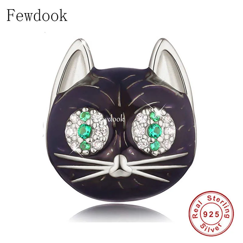 Fit Original Charm Bracelet Authentic 925 Sterling Silver Cute Black Cat Big Zircon Eye Bead For Making Women Berloque Whosale
Fit Original Charm Bracelet Authentic 925 Sterling Silver Cute Black Cat Big Zircon Eye Bead For Making Women Berloque Whosale