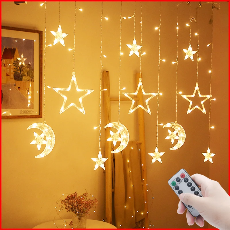 LED Star Moon Curtain Lights String Garland For Party Wedding Decoration 2022 Christmas Xmas Ornament New Year Navidad Decor
LED Star Moon Curtain Lights String Garland For Party Wedding Decoration 2022 Christmas Xmas Ornament New Year Navidad Decor