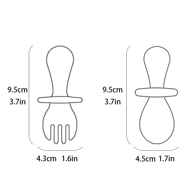 2Pcs/Set Baby Learn Feeding Spoon+Fork Solid Color Food Grade Silicone Non-Slip Kids Tableware Portable Toddler Training Cutlery
2Pcs/Set Baby Learn Feeding Spoon+Fork Solid Color Food Grade Silicone Non-Slip Kids Tableware Portable Toddler Training Cutlery