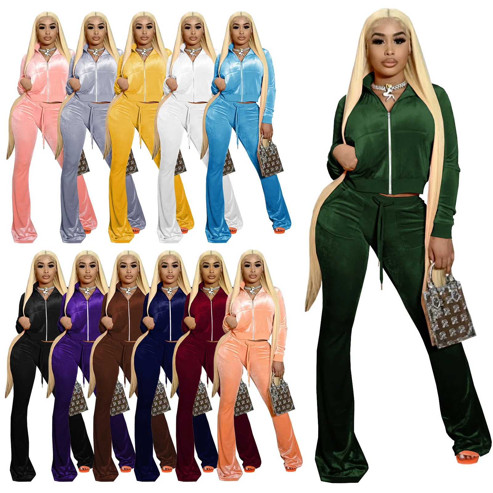 Autumn Winter 2 Piece Set Women Tracksuit Long Sleeve Short Jacket Top Pants Suit Streetwear Matching Sets Sports Outfits
Autumn Winter 2 Piece Set Women Tracksuit Long Sleeve Short Jacket Top Pants Suit Streetwear Matching Sets Sports Outfits