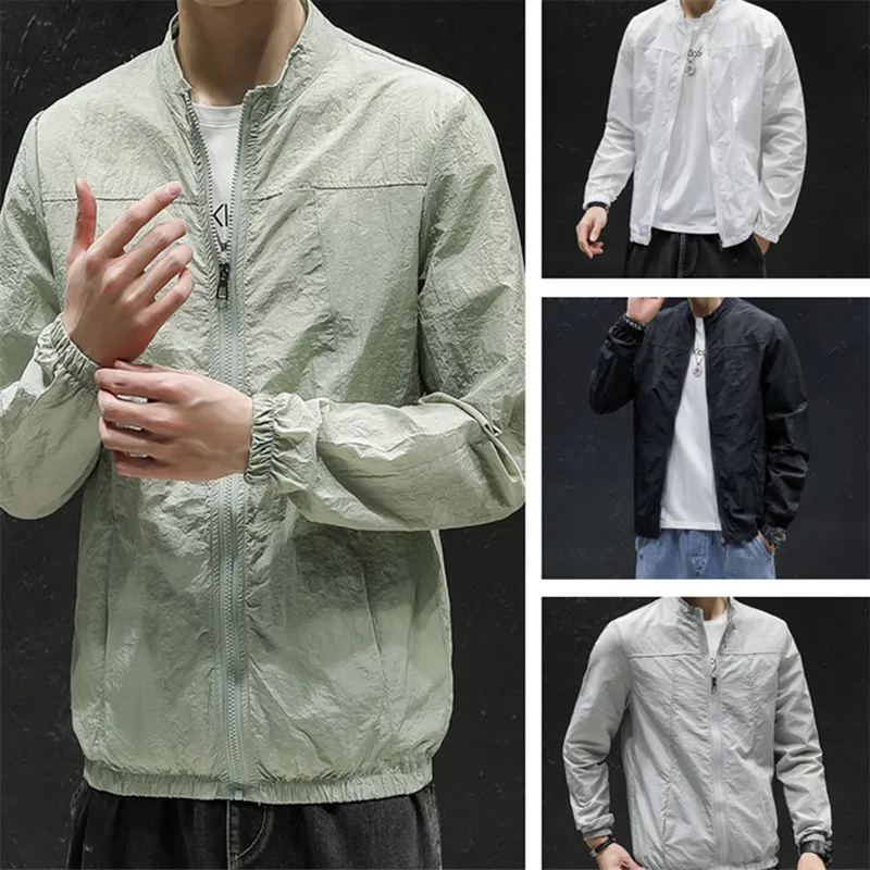 Men's 2021 Summer New Ice Silk Sunscreen Clothing Daily Casual Thin Breathable Youth Tops Young Fashion All-match Zipper Jacket
Men's 2021 Summer New Ice Silk Sunscreen Clothing Daily Casual Thin Breathable Youth Tops Young Fashion All-match Zipper Jacket