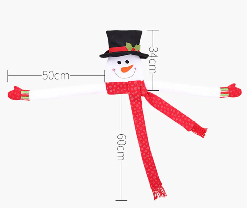 

Snowman Christmas Tree Topper Santa Claus Hugger with Hat Shawl Christmas Tree Ornament Xmas Party Supplies