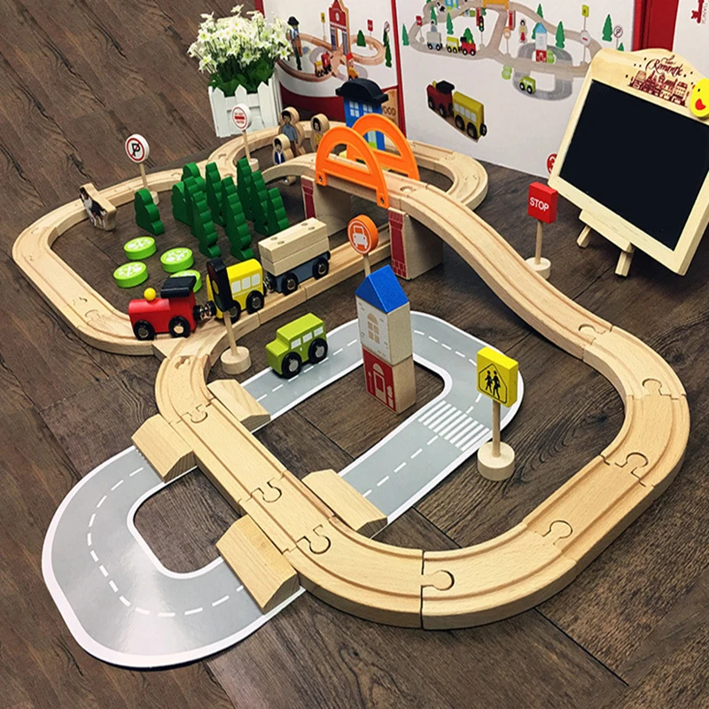 78pcs kids Wooden Train Track Toys Magical Wooden Railway puzzle Educational Children's Day Gifts
78pcs kids Wooden Train Track Toys Magical Wooden Railway puzzle Educational Children's Day Gifts