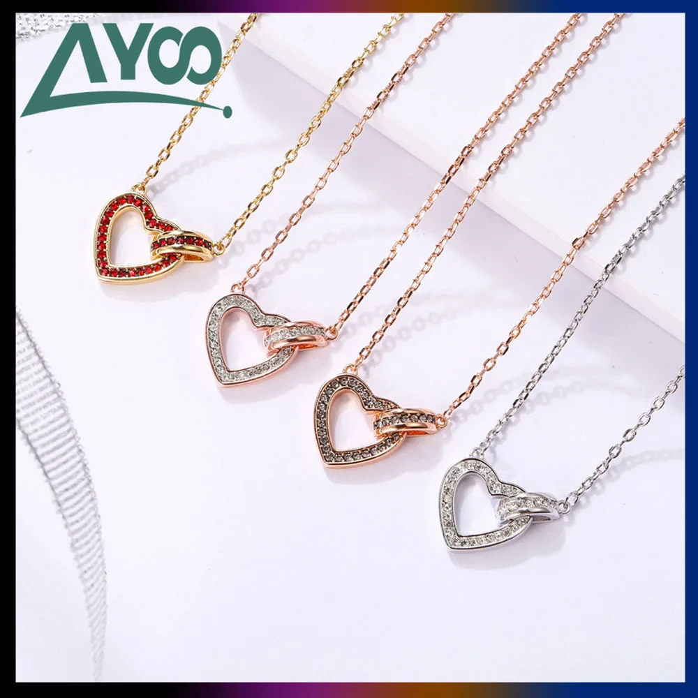 SWA Fashion Jewelry Original 1:1 Charm Valentine's Day Heart Shaped Lady Cute Clavicle Necklace Romantic Gift For Women
SWA Fashion Jewelry Original 1:1 Charm Valentine's Day Heart Shaped Lady Cute Clavicle Necklace Romantic Gift For Women