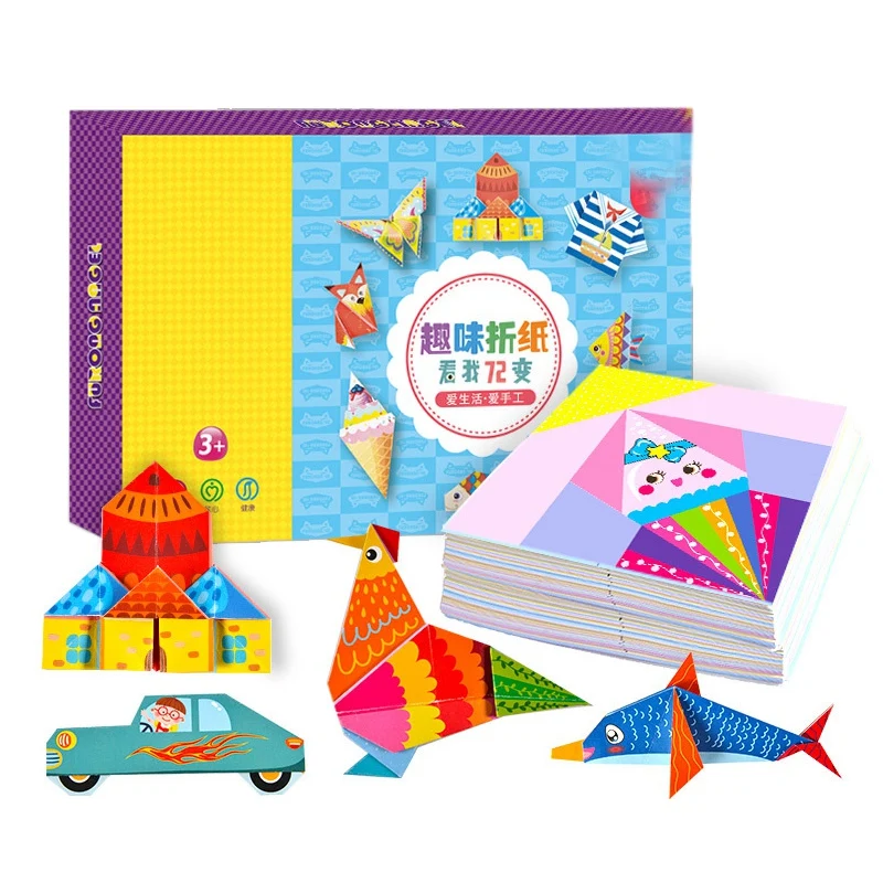 

152 Pcs DIY Educational Origami Paper Cutting Book Crafts Children Handmade Toys Kindergarten Fun Puzzle Baby Kids Gifts