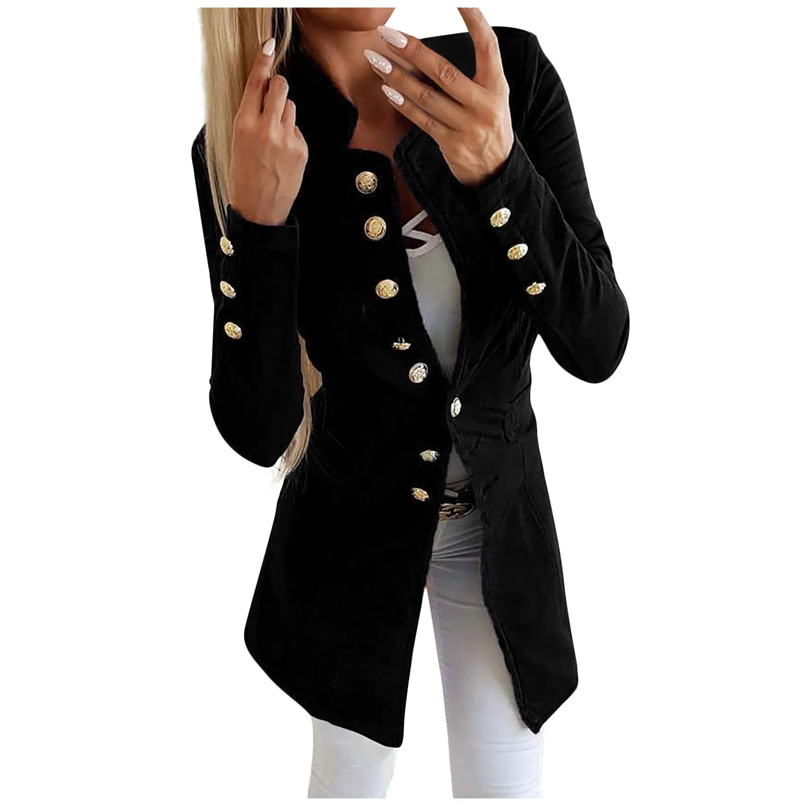 casaco feminino Women's Blazers Solid Color Long-Sleeved Slim-Breasted Small Suit Mid-Length Coat Tops Women coat Fast Shipping
casaco feminino Women's Blazers Solid Color Long-Sleeved Slim-Breasted Small Suit Mid-Length Coat Tops Women coat Fast Shipping