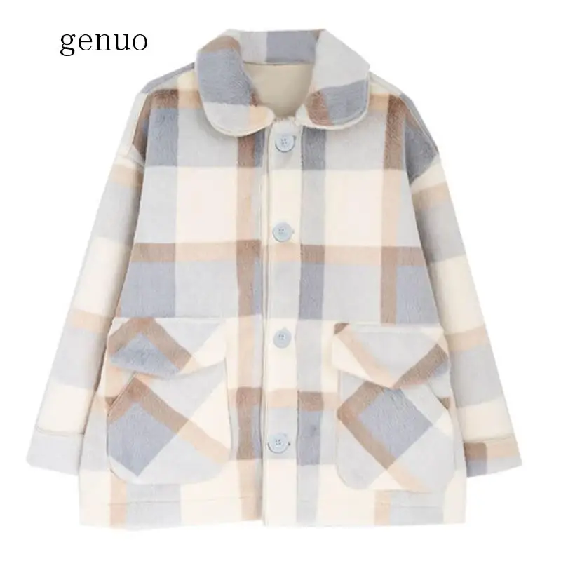 Winter Jacket Women 2020 Winter New Plaid Korean Version Of The Woolen Coat Thickening Straight Large Size Winter Woman Coats
Winter Jacket Women 2020 Winter New Plaid Korean Version Of The Woolen Coat Thickening Straight Large Size Winter Woman Coats