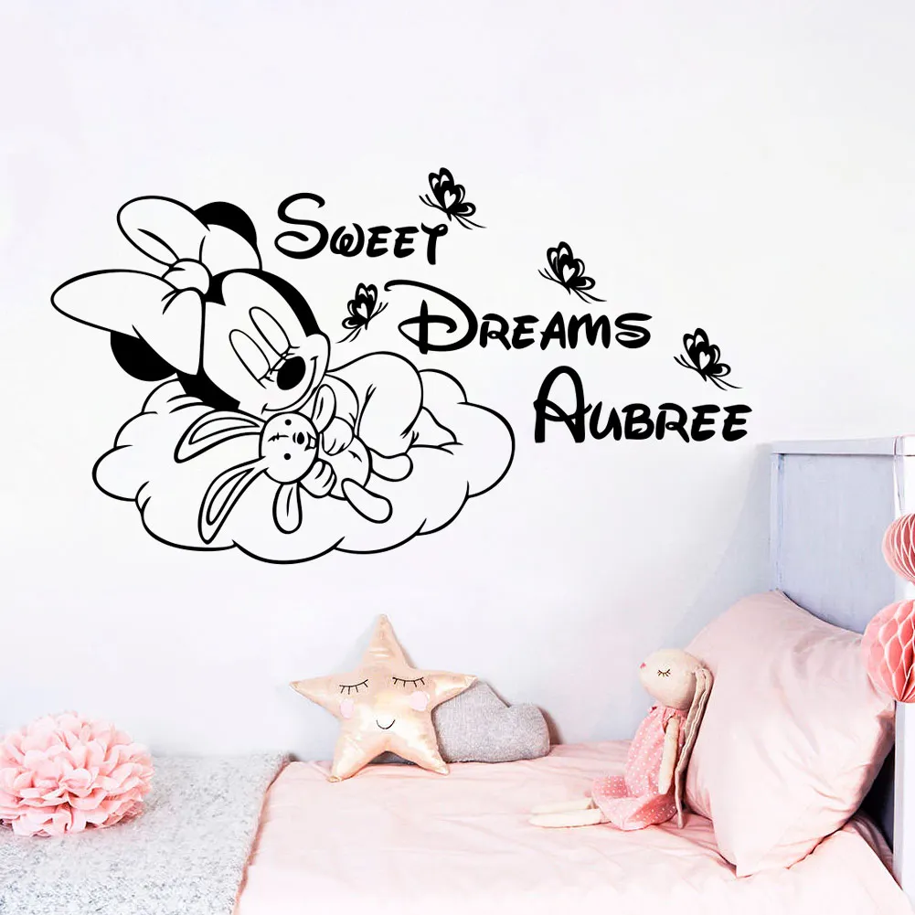 Disney Minnie Mouse Custom Name Wall Stickers For Kids Room Girl Bedroom Accessories Nursery Decor Wall Decal Sweet Dreams
Disney Minnie Mouse Custom Name Wall Stickers For Kids Room Girl Bedroom Accessories Nursery Decor Wall Decal Sweet Dreams