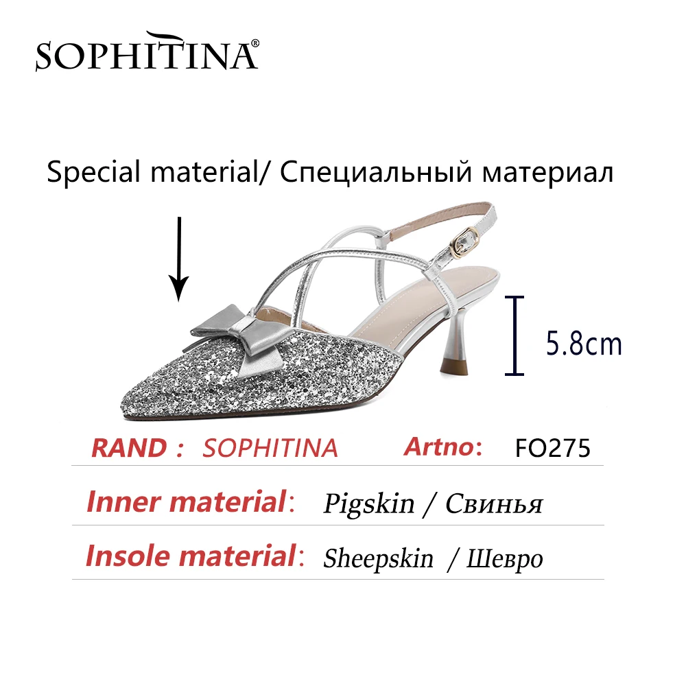 SOPHITINA Summer Women Shoes Gritt Thin Heels Sexy Style Bling Party Pointed Toe High Quality New Modern Sandals Slingback FO275
SOPHITINA Summer Women Shoes Gritt Thin Heels Sexy Style Bling Party Pointed Toe High Quality New Modern Sandals Slingback FO275