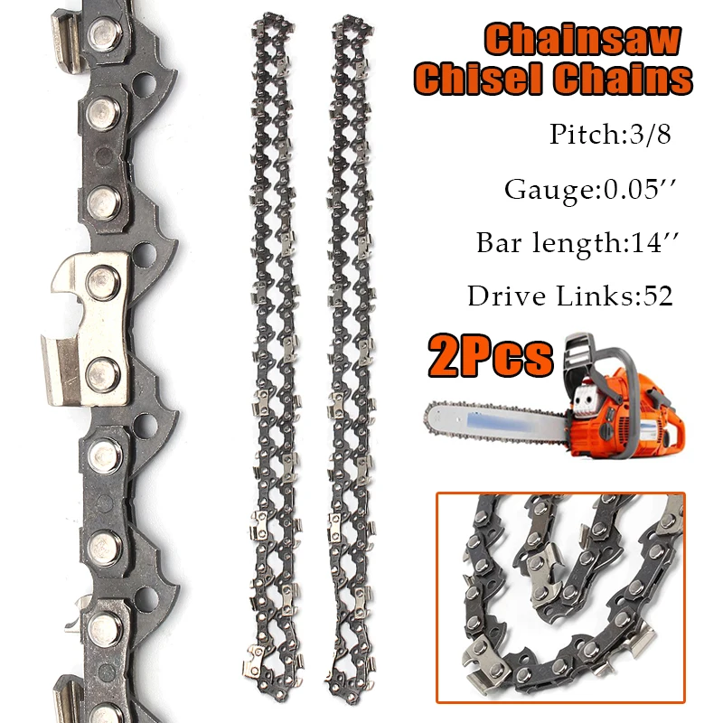 2Pcs/set 14 Inch 52 Link Chainsaw Saw Chain Drive Link Pitch 3/8LP 050 Gauge Chainsaw Blade For Garden Tools
2Pcs/set 14 Inch 52 Link Chainsaw Saw Chain Drive Link Pitch 3/8LP 050 Gauge Chainsaw Blade For Garden Tools