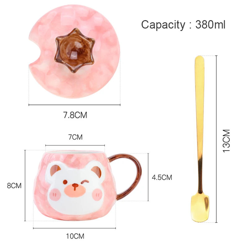 Ceramic Mug Coffee Cup Personalized Creative Cartoon Breakfast Milk Bubble Tea Lovely Bear Porcelain Cups With Lid Couple Gifts
Ceramic Mug Coffee Cup Personalized Creative Cartoon Breakfast Milk Bubble Tea Lovely Bear Porcelain Cups With Lid Couple Gifts