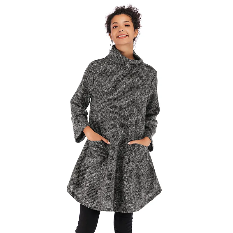 Large Coat Long Sleeve High Collar Loose Knit Sweater Women's Autumn and Winter Fashion Long Pullover Women Sweater
Large Coat Long Sleeve High Collar Loose Knit Sweater Women's Autumn and Winter Fashion Long Pullover Women Sweater