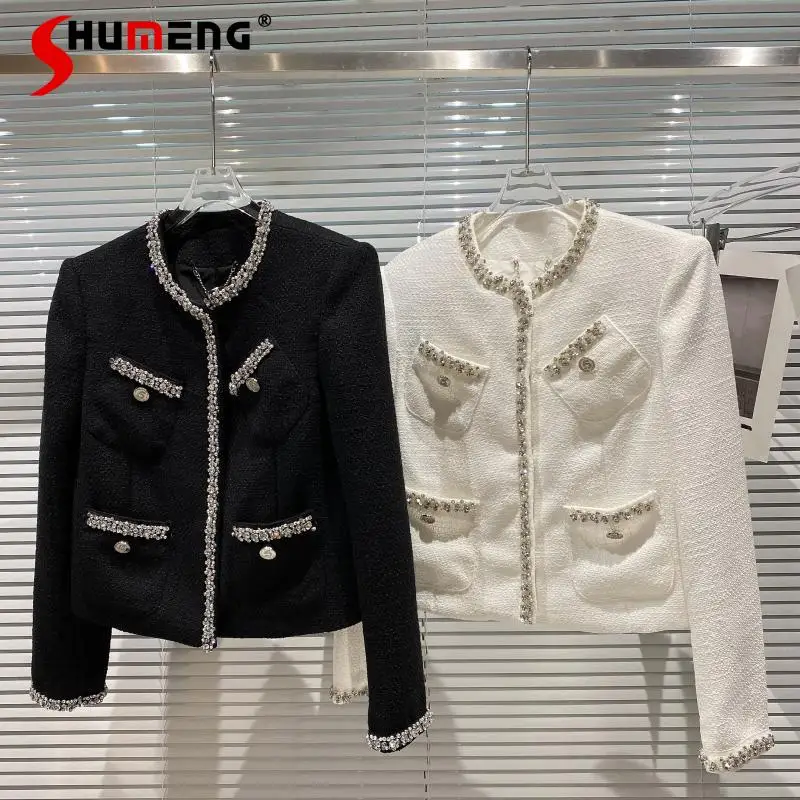 Round Neck All-Match Long Sleeve Solid Color Tweed Coat Ladies 2021 Autumn New Rhinestone Edge Multi-Pocket Slim Fit Coat Women
Round Neck All-Match Long Sleeve Solid Color Tweed Coat Ladies 2021 Autumn New Rhinestone Edge Multi-Pocket Slim Fit Coat Women