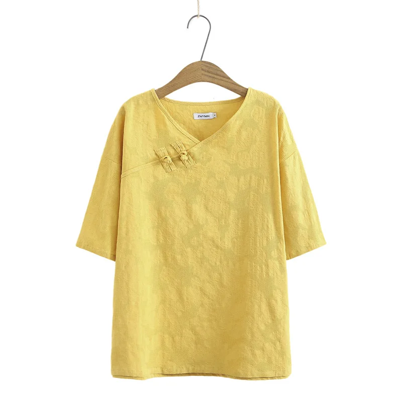 New 2021 Ladies Summer Plus Size Tops For Women Large Short Sleeve Loose Cotton Jacquard Weave V-neck T-shirt 3XL 4XL 5XL 6XL
New 2021 Ladies Summer Plus Size Tops For Women Large Short Sleeve Loose Cotton Jacquard Weave V-neck T-shirt 3XL 4XL 5XL 6XL