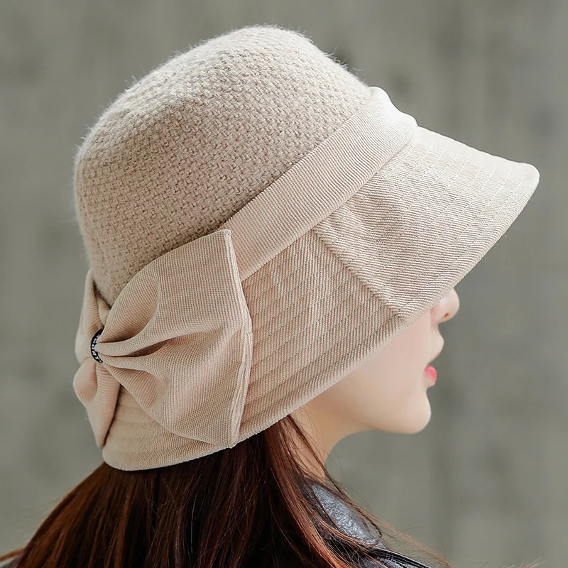 COKK Bucket Hat Women Winter Solid Color Fisherman Cap With Big Bow Korean Casual Bob Hat Female Gorro Knitted Cap New
COKK Bucket Hat Women Winter Solid Color Fisherman Cap With Big Bow Korean Casual Bob Hat Female Gorro Knitted Cap New