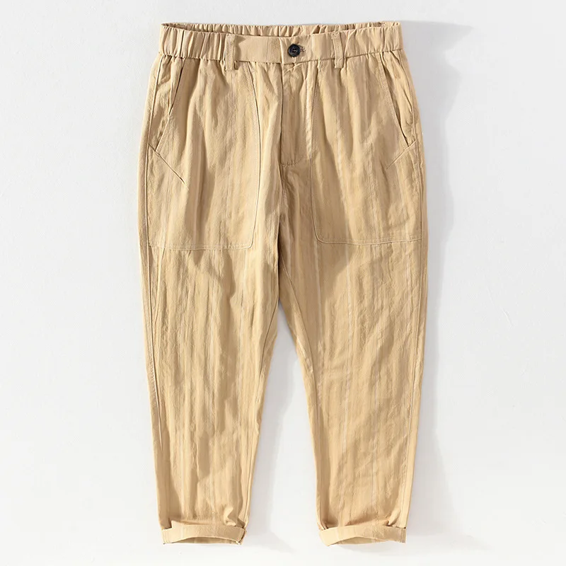 3013 Leisure Striped Trousers For Men New Arrival Korean Style Tendy Streetwear Summer Thin Breathable Cargo Ankle-Length Pants
3013 Leisure Striped Trousers For Men New Arrival Korean Style Tendy Streetwear Summer Thin Breathable Cargo Ankle-Length Pants