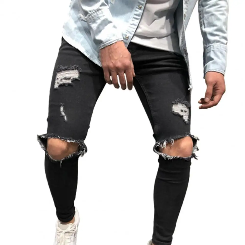 Autumn Discolored Hole Pants Men Jeans Vintage Plus Size Solid Color Slim Ripped Trousers for Daily Wear
Autumn Discolored Hole Pants Men Jeans Vintage Plus Size Solid Color Slim Ripped Trousers for Daily Wear