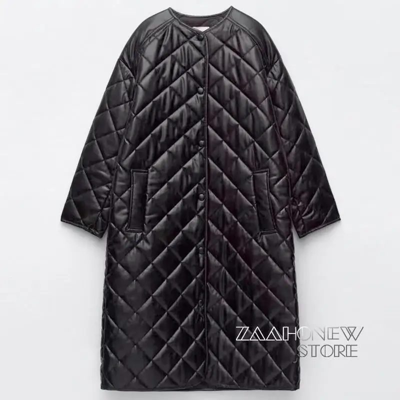 ZAAHONEW 2021 Winter Women Warm Faux Leather Parka Coat Female Casual Pockets Plaid Long Overcoat Black Jacket Outwear Ladies
ZAAHONEW 2021 Winter Women Warm Faux Leather Parka Coat Female Casual Pockets Plaid Long Overcoat Black Jacket Outwear Ladies