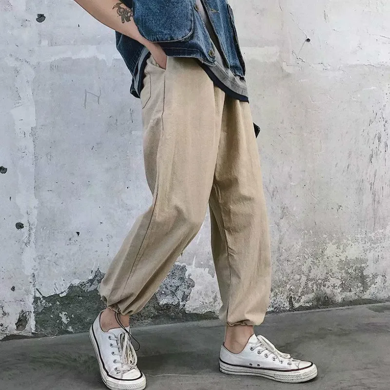 Trousers Men Solid Loose Korean Style New Trendy Breathable Mens Pants Fashion Males Ankle-length Sweatpants Harajuku Hip Hop
Trousers Men Solid Loose Korean Style New Trendy Breathable Mens Pants Fashion Males Ankle-length Sweatpants Harajuku Hip Hop
