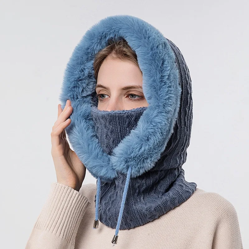 Winter Fur Cap Mask Set Hooded For Women Knitted Cashmere Neck Warm Russia Outdoor Ski Windproof Hat Thick Plush Fluffy Beanies
Winter Fur Cap Mask Set Hooded For Women Knitted Cashmere Neck Warm Russia Outdoor Ski Windproof Hat Thick Plush Fluffy Beanies