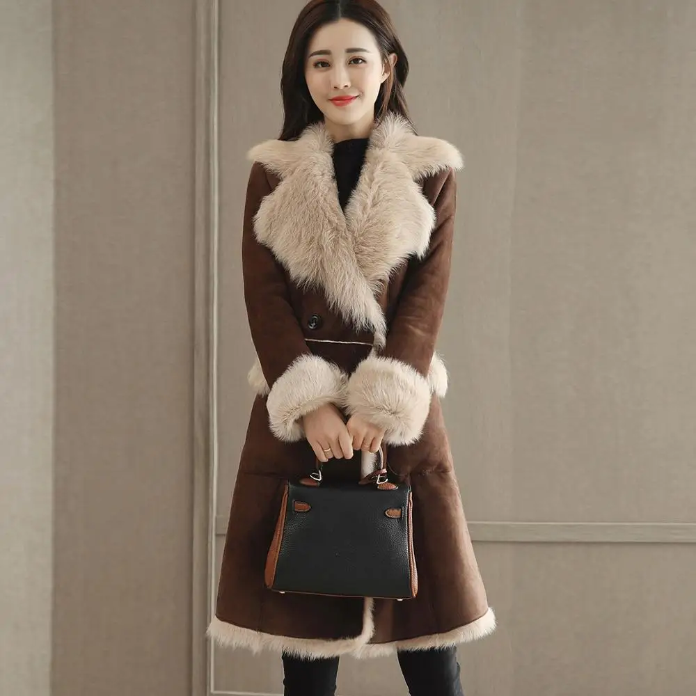 Coat Faux Fur Lambskin Suede Thicken Warm Wool Fur Jacket Women Coat New Turn Down Collar Loose Artificial Woolen Coat Faux Fur
Coat Faux Fur Lambskin Suede Thicken Warm Wool Fur Jacket Women Coat New Turn Down Collar Loose Artificial Woolen Coat Faux Fur