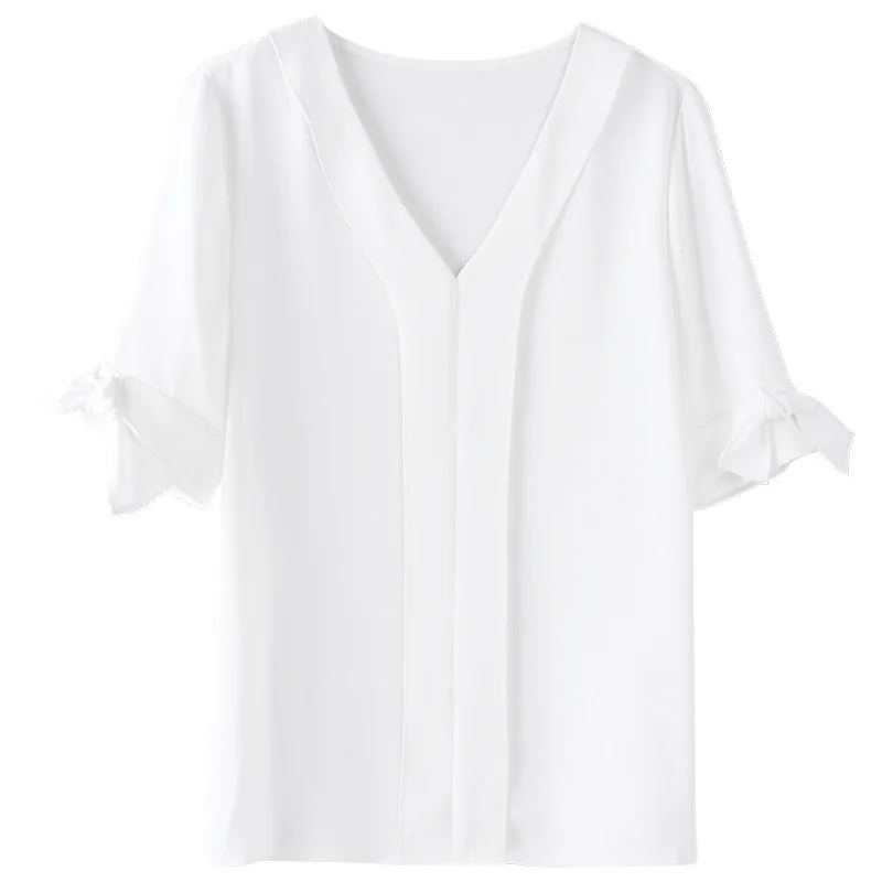 Women's clothing v-neck pure color joker female temperament elegant short sleeve chiffon unlined upper garment
Women's clothing v-neck pure color joker female temperament elegant short sleeve chiffon unlined upper garment
